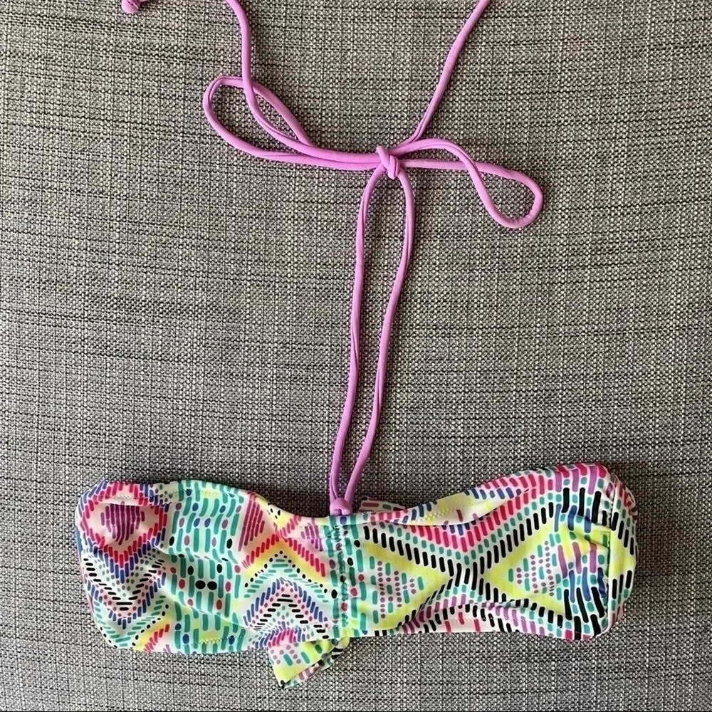 American Eagle Colorful Geometric Print Bikini Top